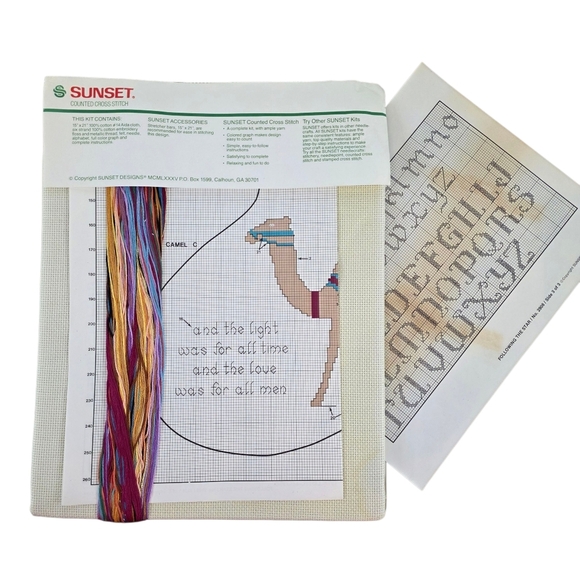 Vintage SUNSET “Following the Star” Counted Cross Stitch Christmas Stocking Kit - Picture 3 of 6